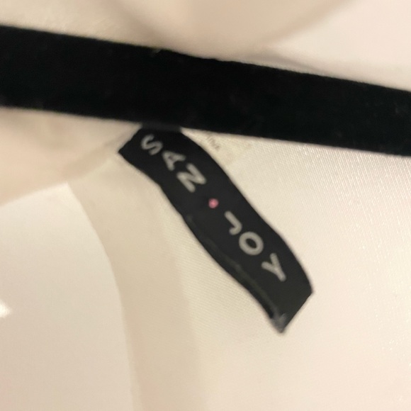 San Joy (Mendocino) Peep Shoulder White Blouse, Size Large. - Picture 7 of 8